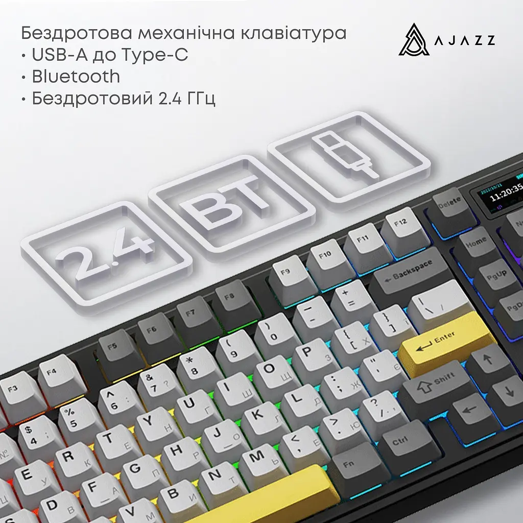 Клавиатура Ajazz AK980 V2 Gift Switch V2 Black/Grey/Yellow (AK980-V2-G-BGY) [156884] - фото 8
