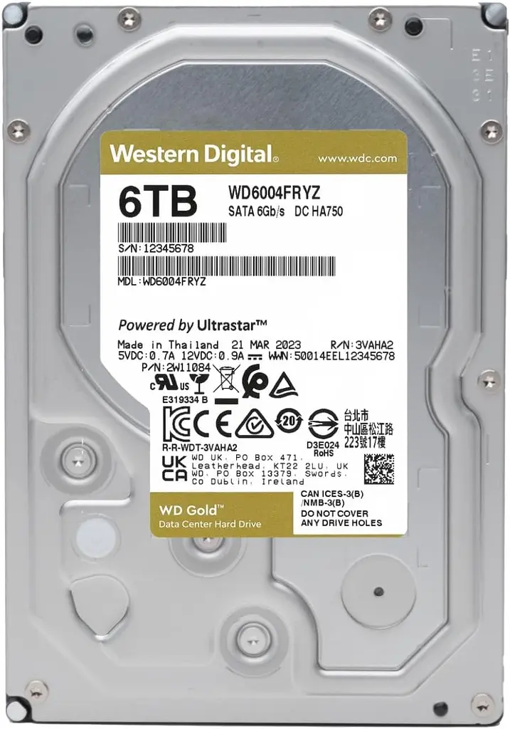 Жесткий диск WD 6 ТБ 3,5" 7200 256 МБ SATA Gold - фото 7
