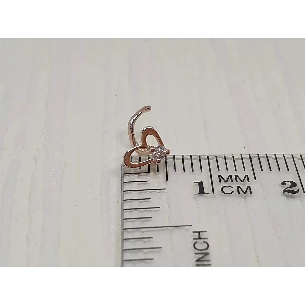 Золотая серьга-пирсинг в нос Dear с фианитом. 1052.1 - фото 3