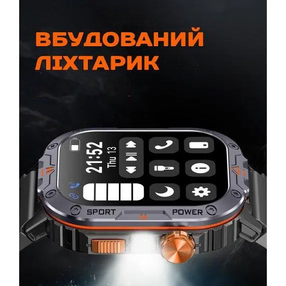Умные смарт часы Smart Kredo с фонариком (Черные) - фото 8