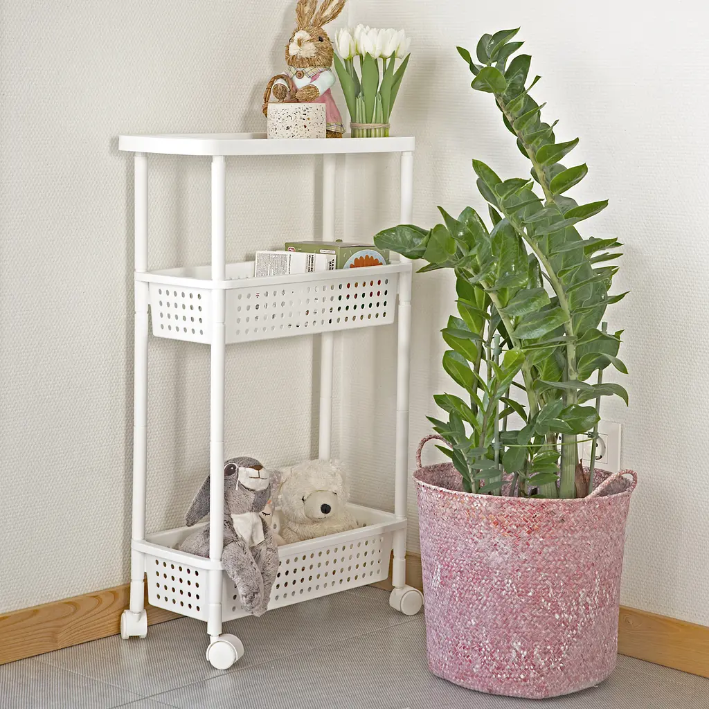 Этажерка трехярусная на колесиках MVM, белая (FH-23 WHITE) - фото 5