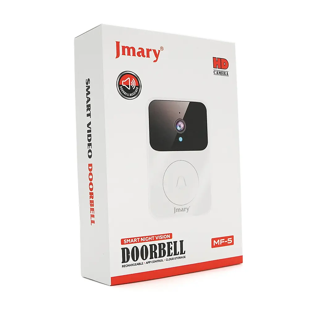 Відеодзвінок Jmary Бездротовий MF-5 з Wi-Fi вбудований акумулятор 800mAh білий Box - фото 2