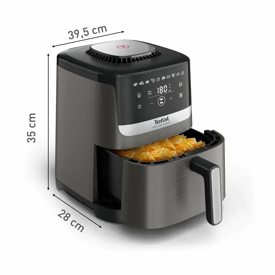Мультипіч Tefal Easy Fry Silence 1670Вт 5л сенсорне управління 10 програм пластик темно сірий-чорний - фото 3
