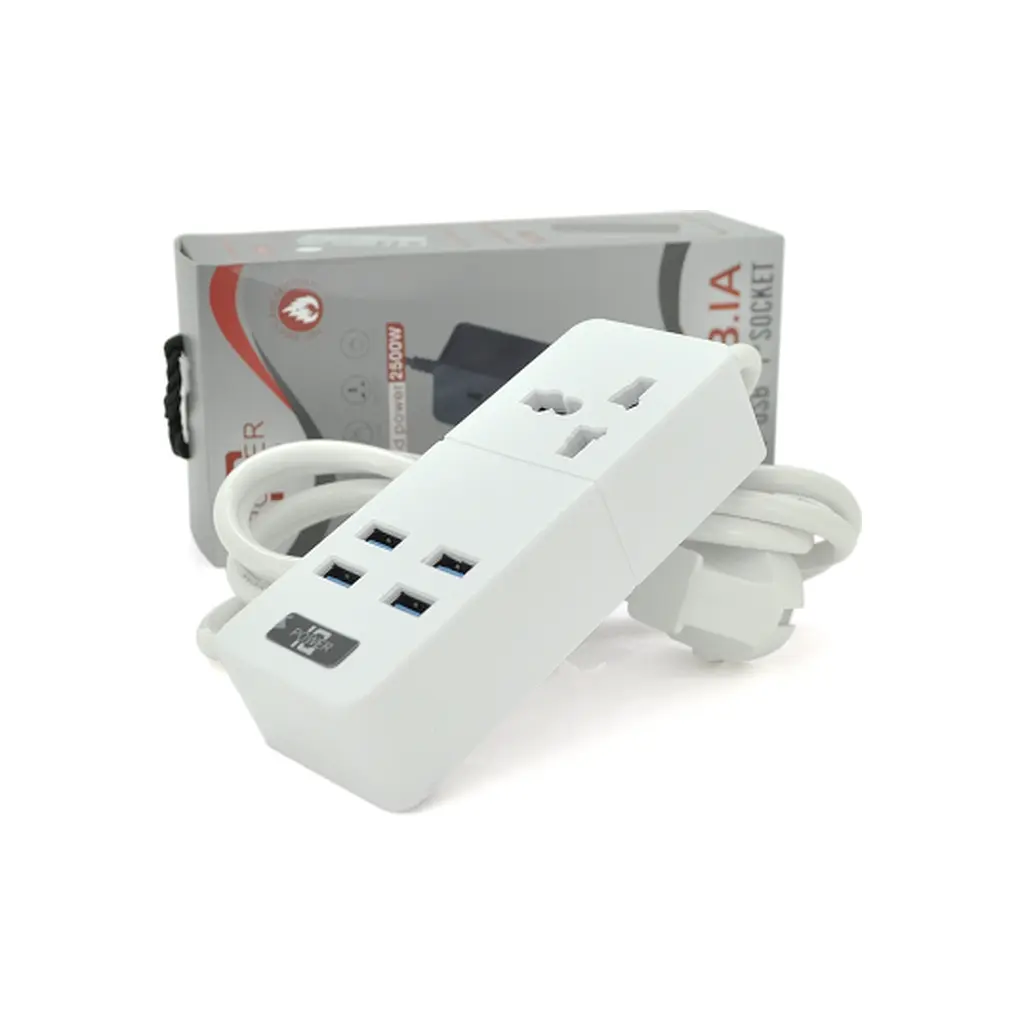 Мережевий фільтр живлення Voltronic TВ-Т06, 1роз, 4*USB White (ТВ-Т06-White) - фото 2