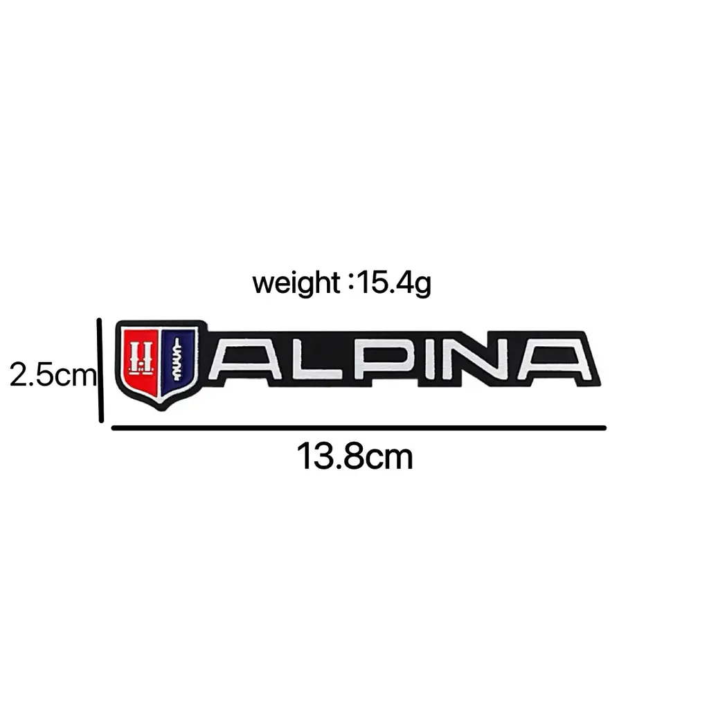 Емблема напис BMW ALPINA 138×25мм алюміній (на скотчі) - фото 2