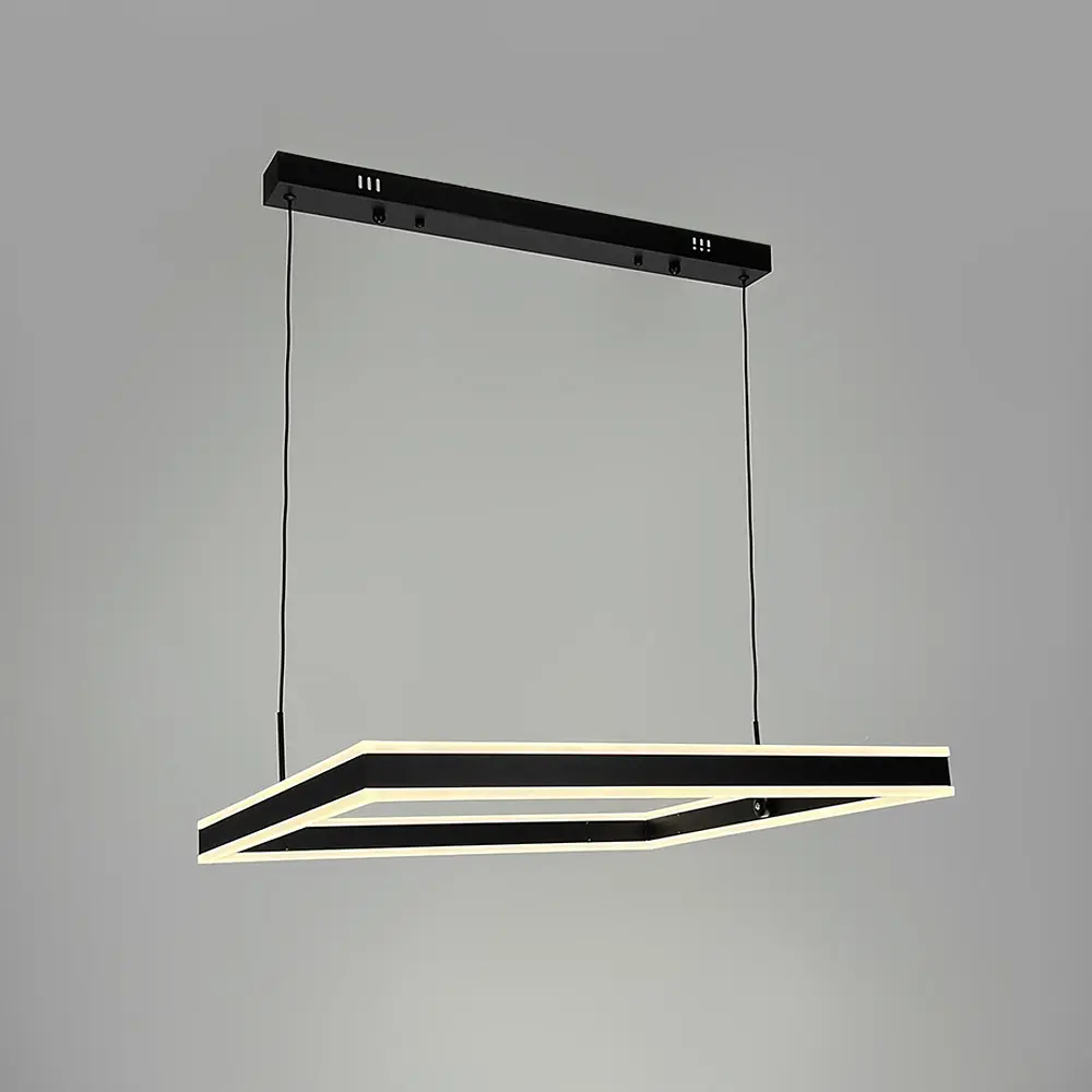 Люстра с подвесным квадратом в черном корпусе 60 см Ст. 303S-600 BK | Line F - фото 4