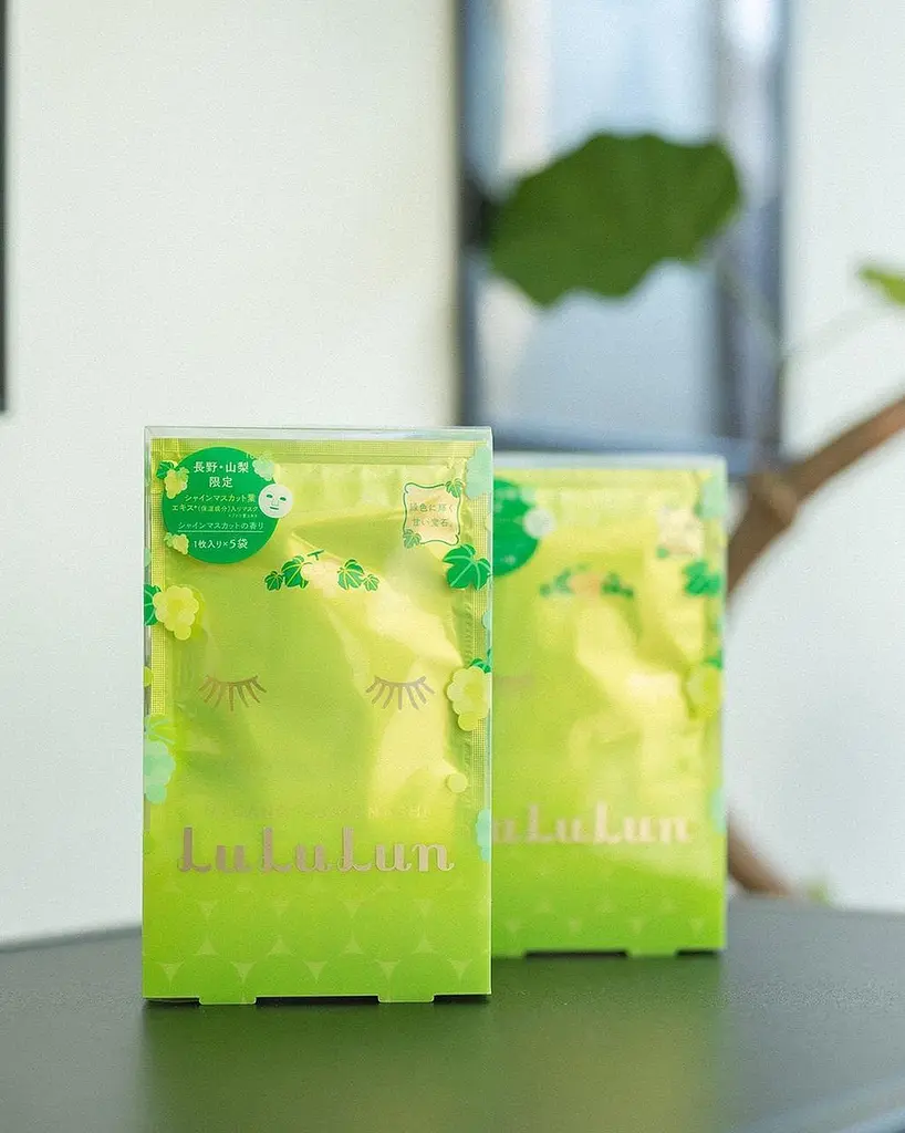 LULULUN Face Mask Shine Muscat омолоджуюча маска з катехінами винограду, 1 шт х 5 уп - фото 4
