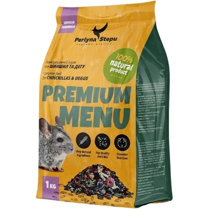 Корм для шиншилл и дегу Perlyna Stepu Premium Menu зерносмесь 1 кг - фото 2