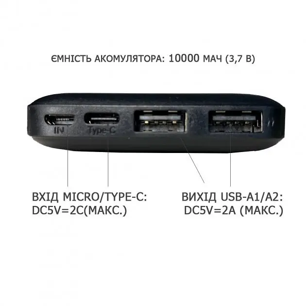 Портативный аккумулятор - повербанк XO PB301 10000 mAh черный - фото 5