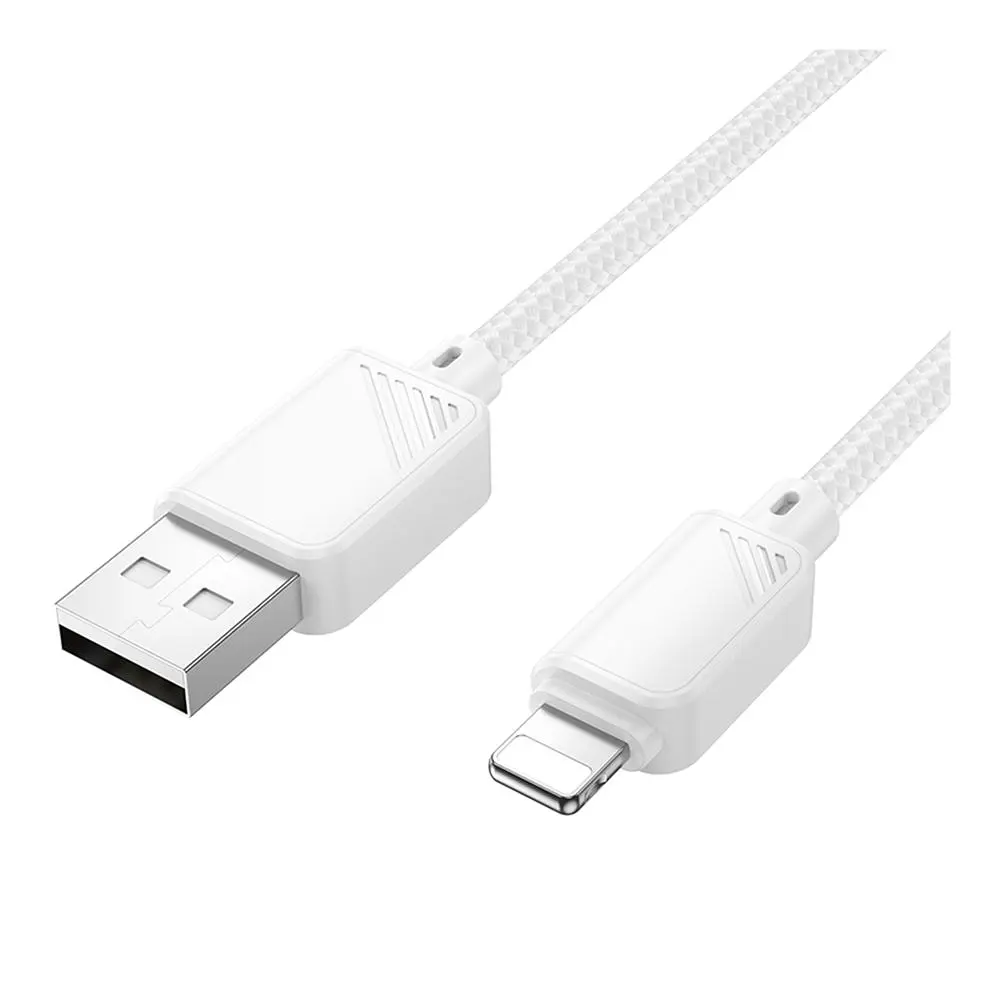 Кабель синхронізації Hoco X113 Nylon braided 2.4A USB-A to Lightning 1m White (36776_3609175) - фото 3