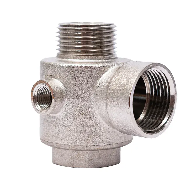 З"єднувач п'ятививідний +зворотний клапан 80мм M1"×F1"×F1"×M1/4"×F1/4" Silver 480г AQUATICA (779601) - фото 5