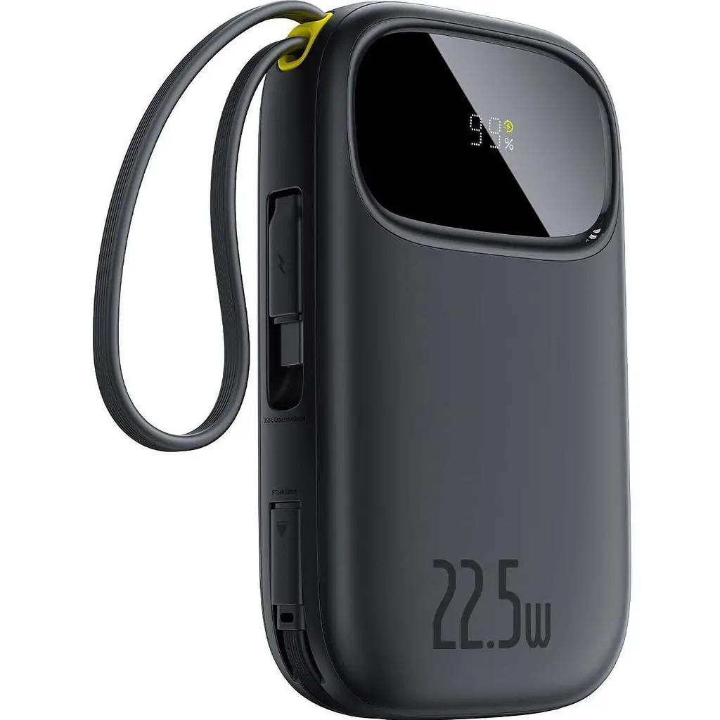 Зовнішній акумулятор із 2 вбудованими кабелями Baseus Qpow 3 20000mah 22.5w C + L чорний - фото 3