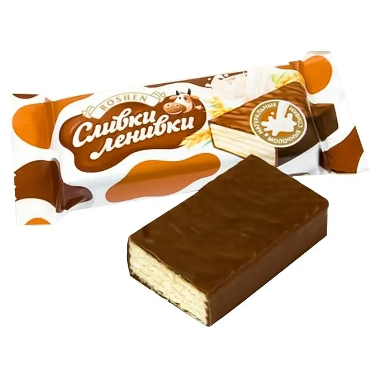 Уцінка. Цукерки вафельні Roshen Сливки-Ленивки 1 кг - фото 2