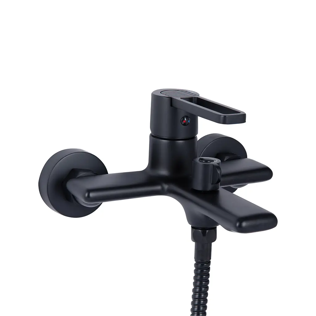 Змішувач для ванни Qtap Taurus (з душовим гарнітуром) QTTAU259BLM45662 Black Matt - фото 3