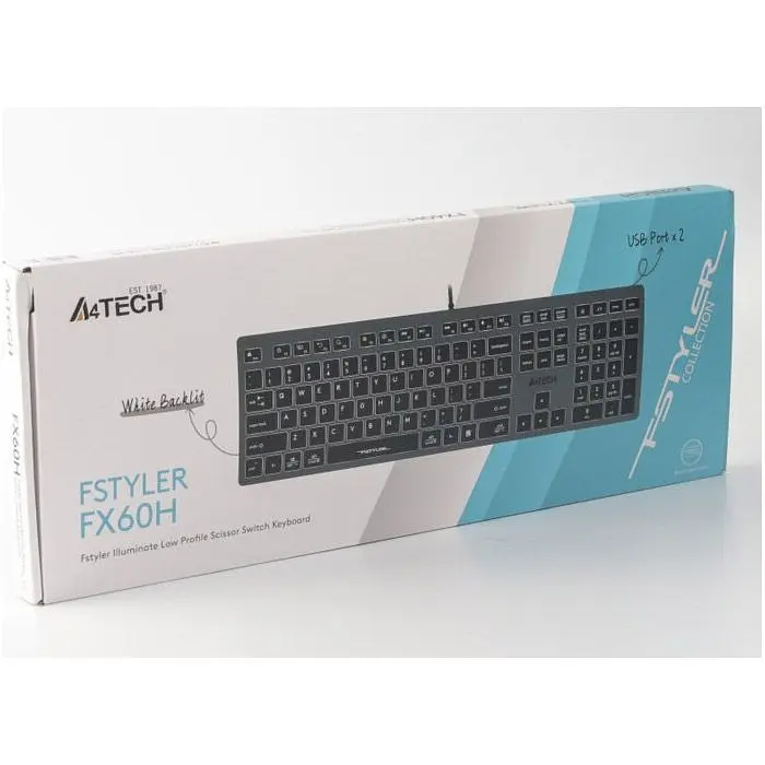 Клавіатура A4Tech Fstyler FX60H Grey White backlit [102747] - фото 7