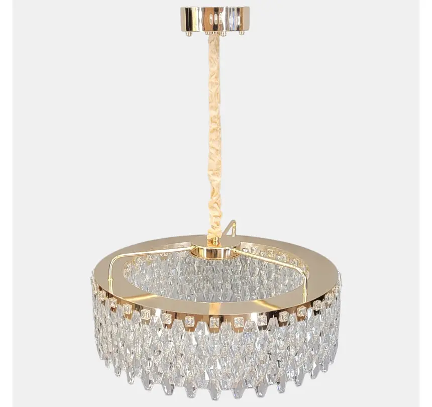 Кругла кришталева люстра 582-600GD Artlight із золотим корпусом та LED світлом - фото 4
