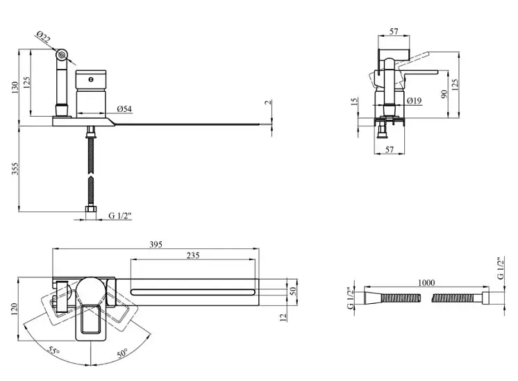Змішувач-приставка для біде Kroner KRM Zenda - W025 (CV023204) - фото 6