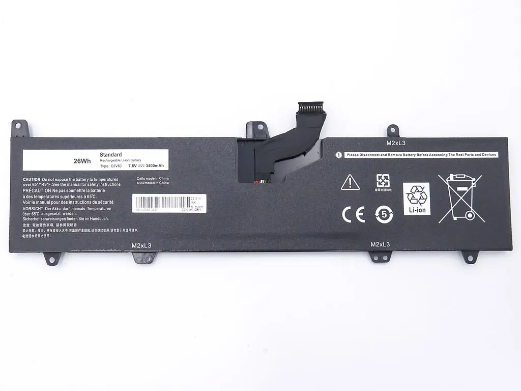 Акумулятор OJV6J для Dell Inspiron 11 3149, 3162, 3164, 3168, 3179, 3180 (OJV6J) (7.6V 3400 mAh 26Wh) - фото 2