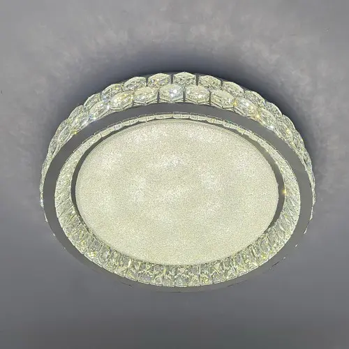 Сучасна стельова LED-люстра з кришталем для вітальні Linisoln 3218-600 CH хром 160 Вт 60 см до 22 м2 - фото 5