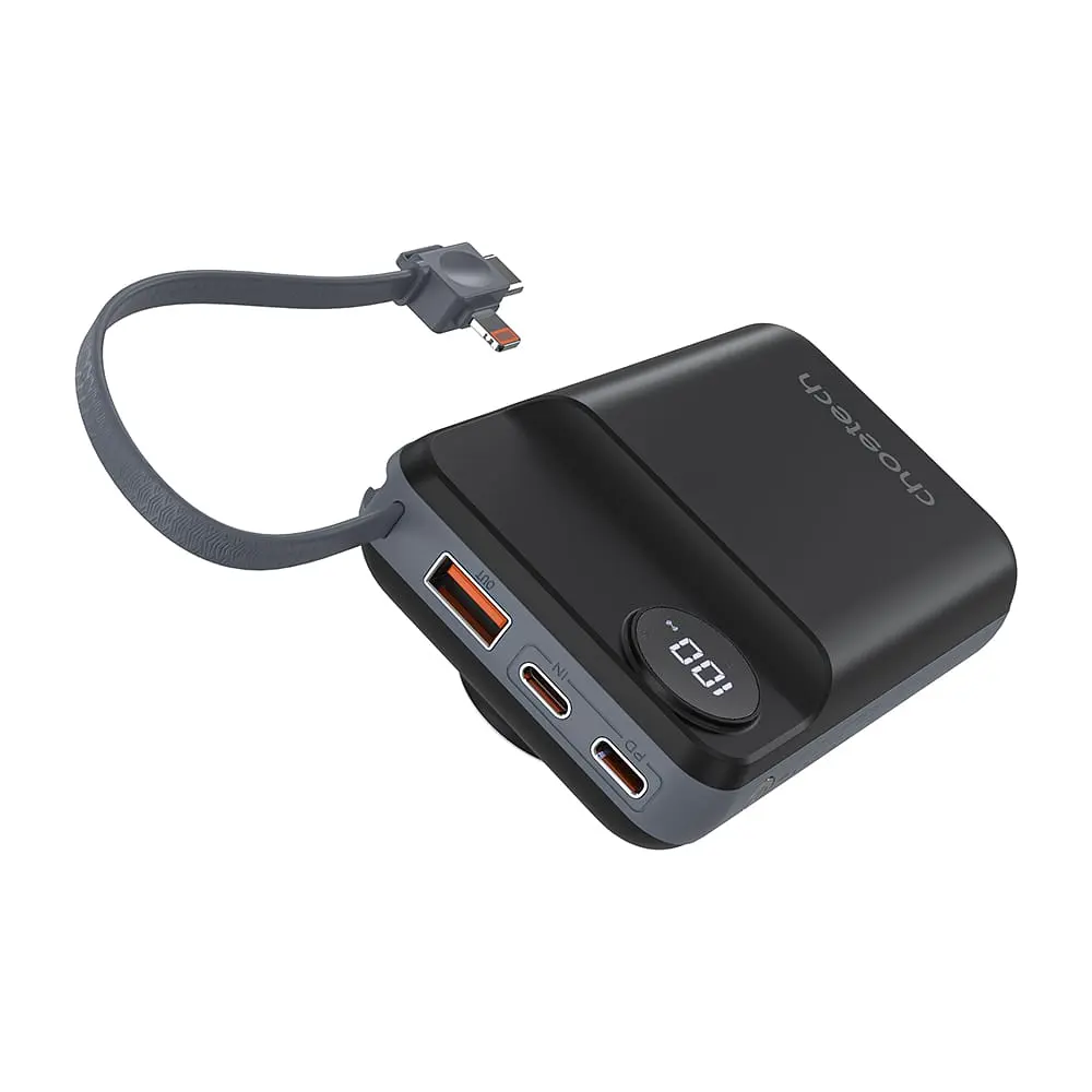 Повербанк 20000mAh Choetech B696 Black QC3.0 PD3.0 бездротова зарядка смартфонів та Apple Watch (43-00132) - фото 2