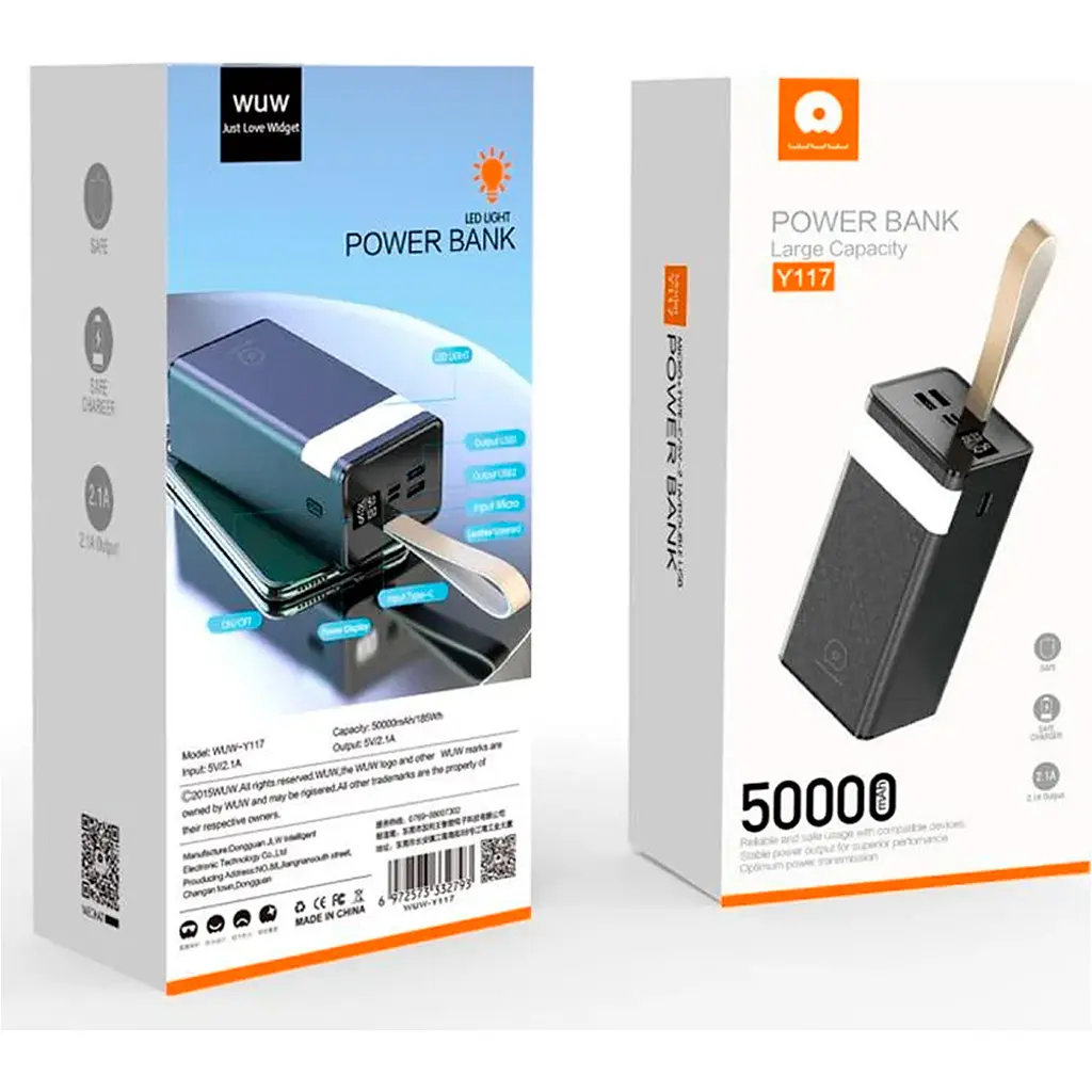 Внешний аккумулятор WUW Y117 50000mAh 10W Black [111095] - фото 6