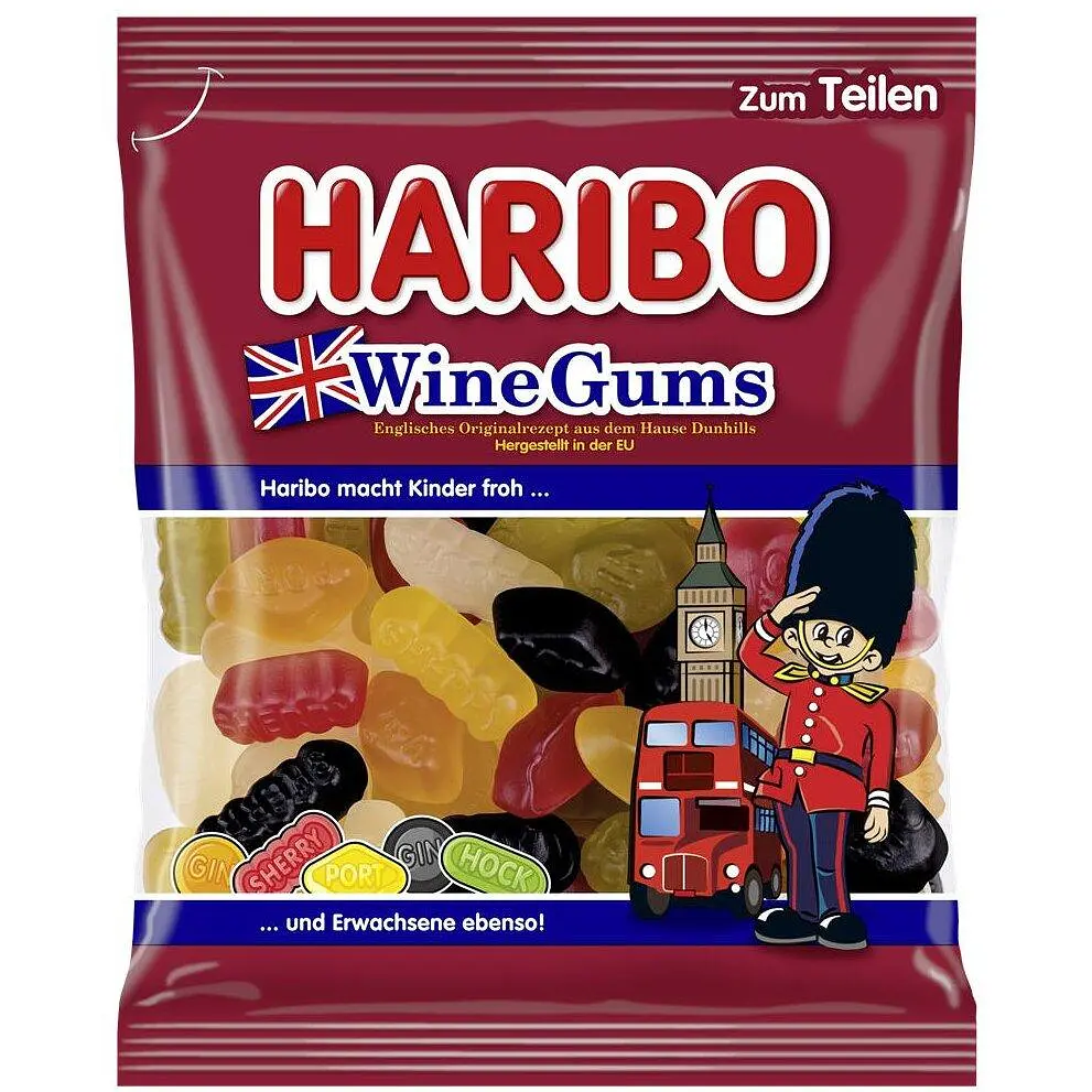 Желейні цукерки Haribo Wine Gums 175 г (4001686329849)
