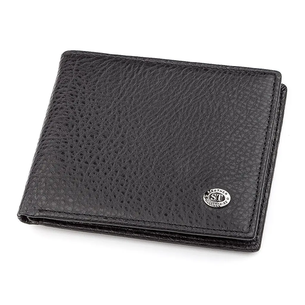 Чоловічий гаманець ST Leather 18319 (ST160) чорний шкіряний - фото 7