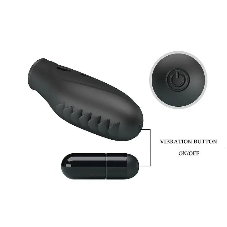 Насадка на палець - Pretty Love Gilo Finger Vibrator Black - фото 3
