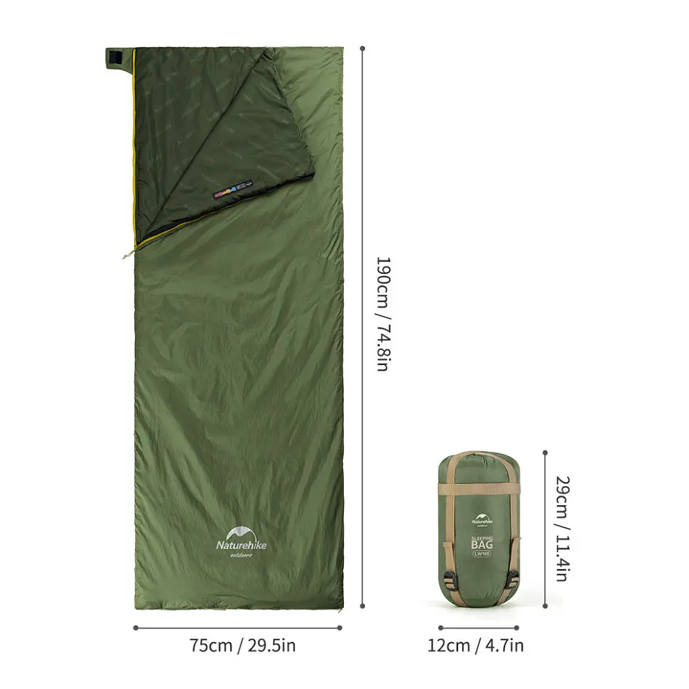 Спальник Naturehike LW180 Mini NH21MSD04, лівий, темно-зелений - фото 2