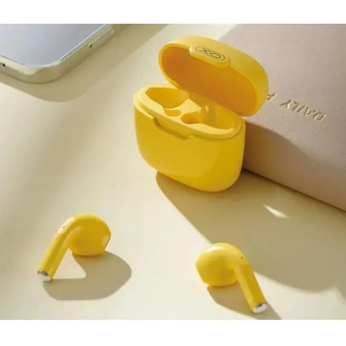 Навушники бездротові XO X23 TWS стерео гарнітура в кейсі (жовта) - фото 2