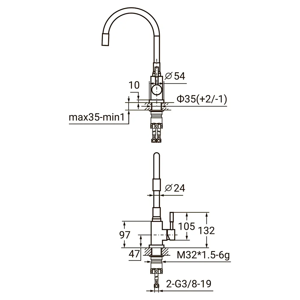 Змішувач для кухні Aquatica KT-4B570P 9722131 - фото 2