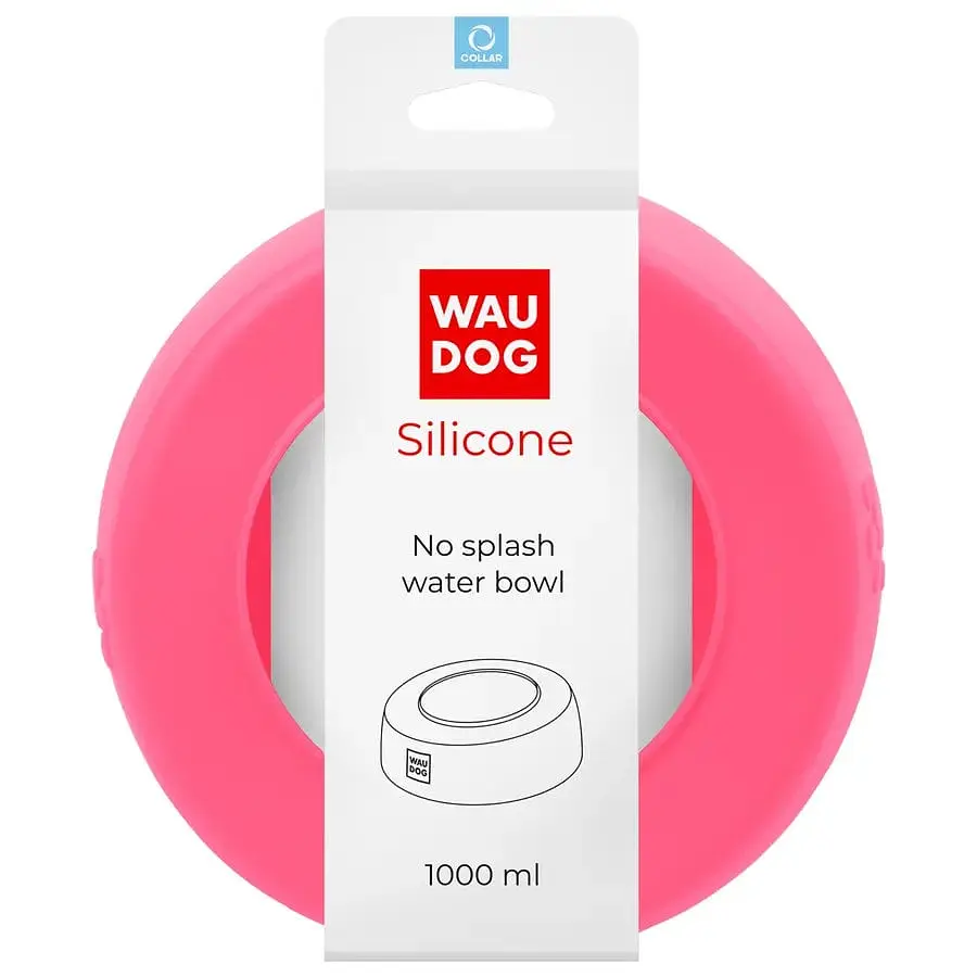 Миска-непроливайка Waudog Silicone, 1 л, рожевий (50797) - фото 4