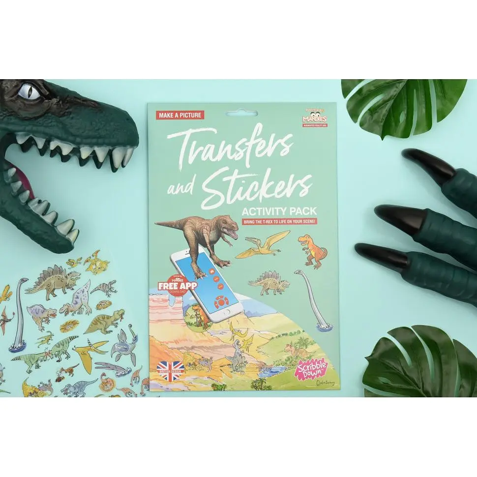 Набор переводных наклеек Scribble Down с онлайн приложением Динозавры А4 SD/22 - фото 4