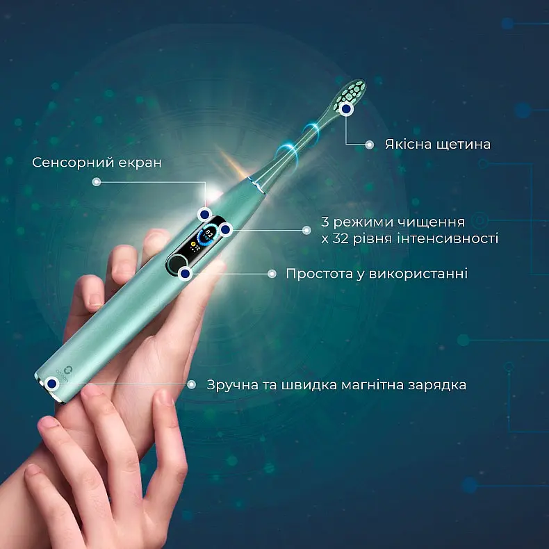 Електрична зубна щітка Oclean X Pro Green Smart Sonic Toothbrush - фото 10