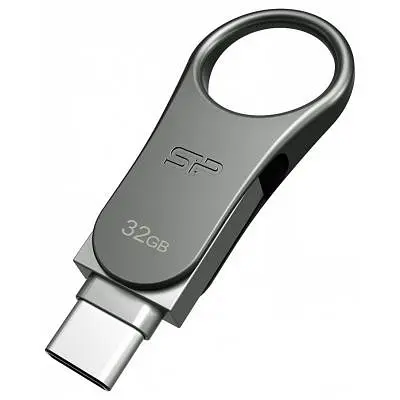 USB флеш накопичувач Silicon Power 32GB Mobile C80 Silver USB 3.2 (SP032GBUC3C80V1S) - фото 2