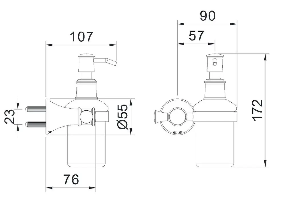 Дозатор для рідкого мила Imprese Podzima Zrala ZMK02170831, Чорний - фото 2