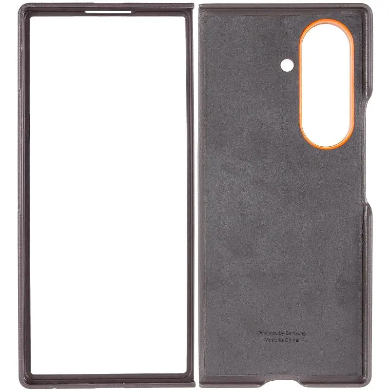 Кожаный чехол Leather Case (AAA) для Samsung Galaxy Z Fold7 Gray - фото 3