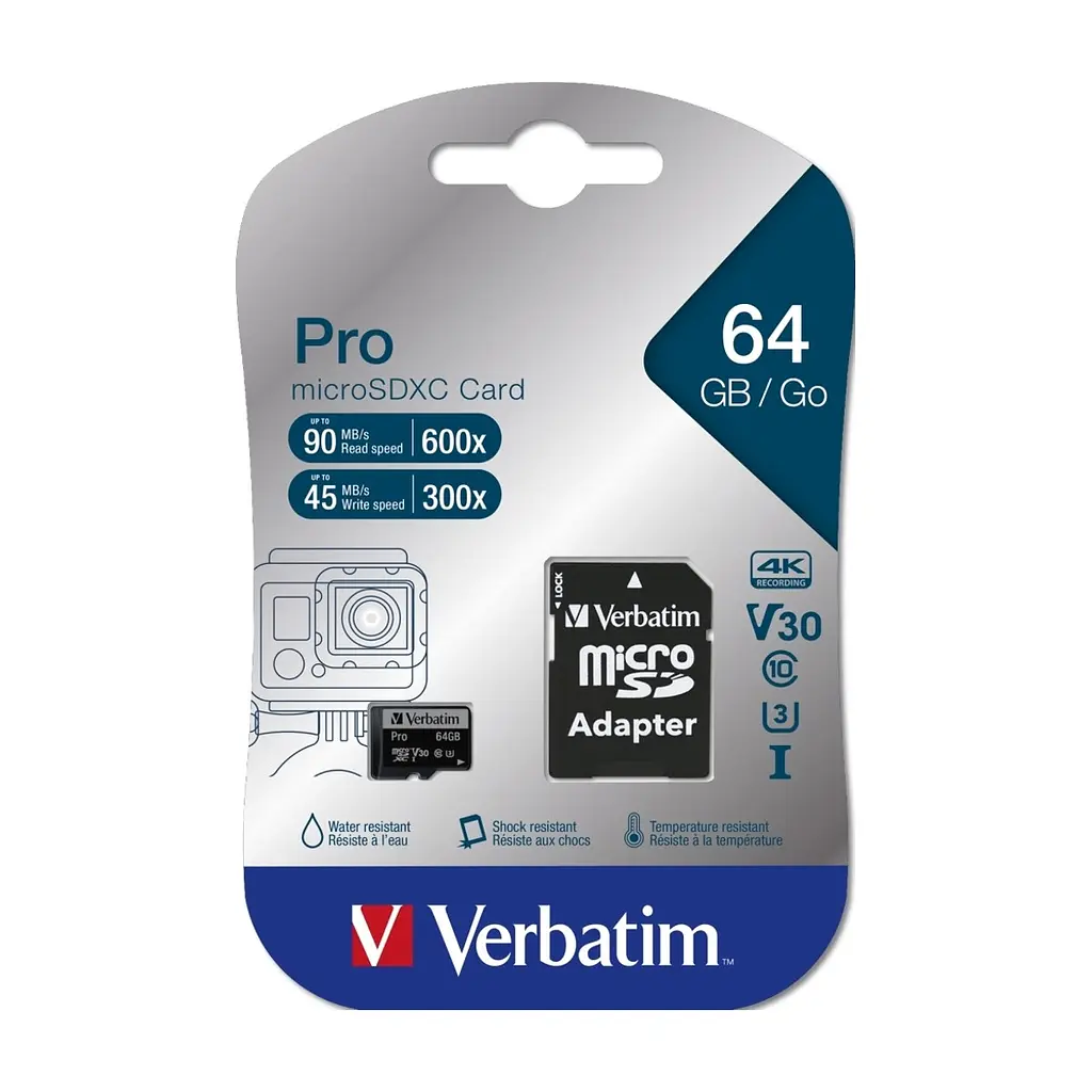 Карта пам'яті Verbatim 64GB microSDXC class 10 UHS-III PRO (47042) - фото 2