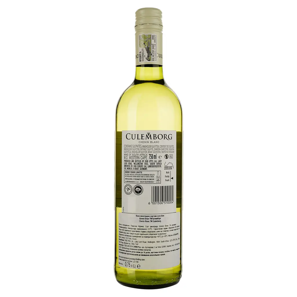 Вино Сulemborg Сhenin Blanc белое сухое, 12,5%, 0,75 л (439761) - фото 2
