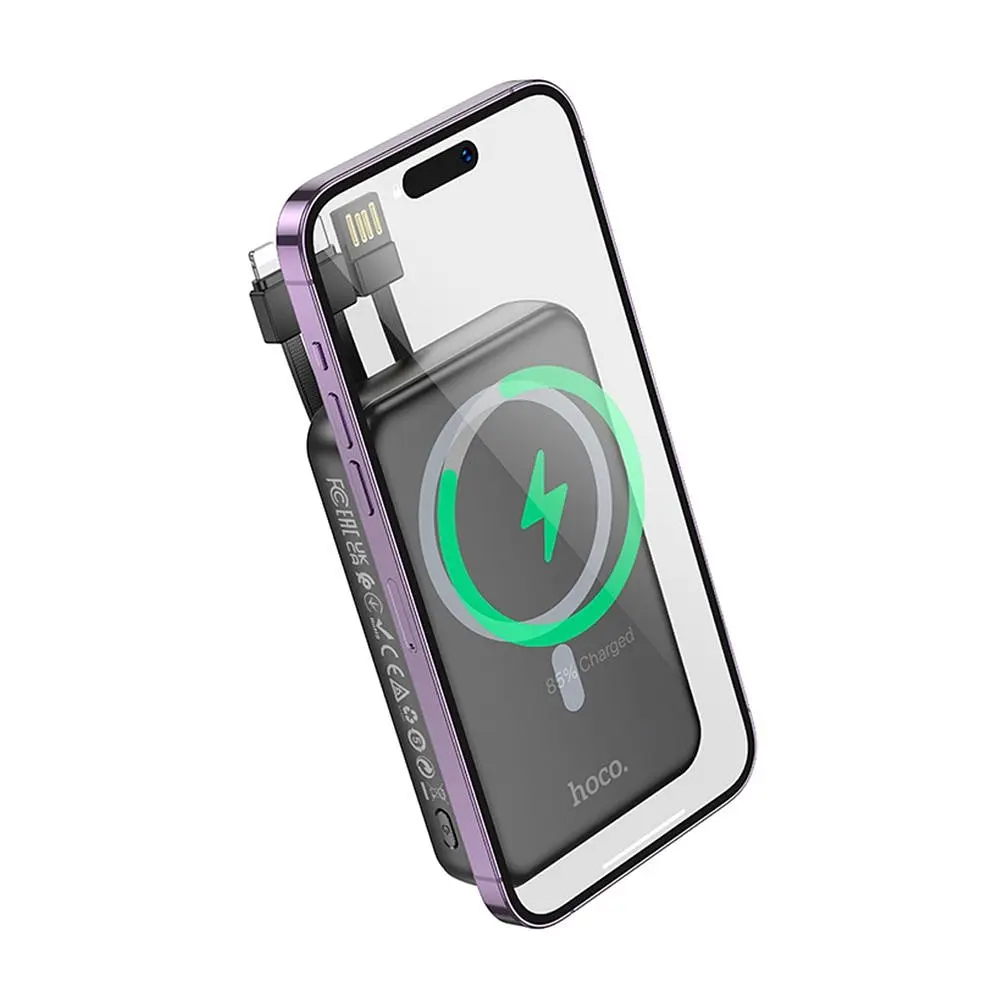 Повербанк з 3 вихідними роз'ємами 10000 mAh 22.5W + PD20W Hoco DB59 Guardian - фото 3