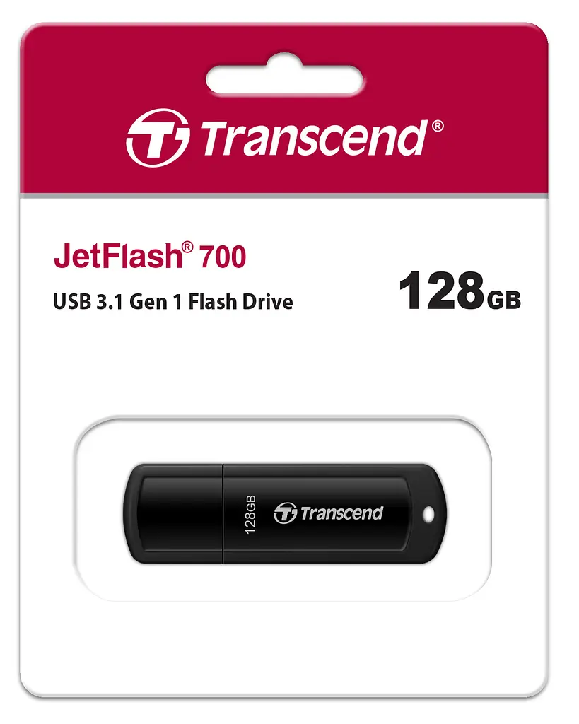 Накопитель 128GB USB 3.1 Type-A JetFlash 700 Черный Transcend teh0013376 - фото 4