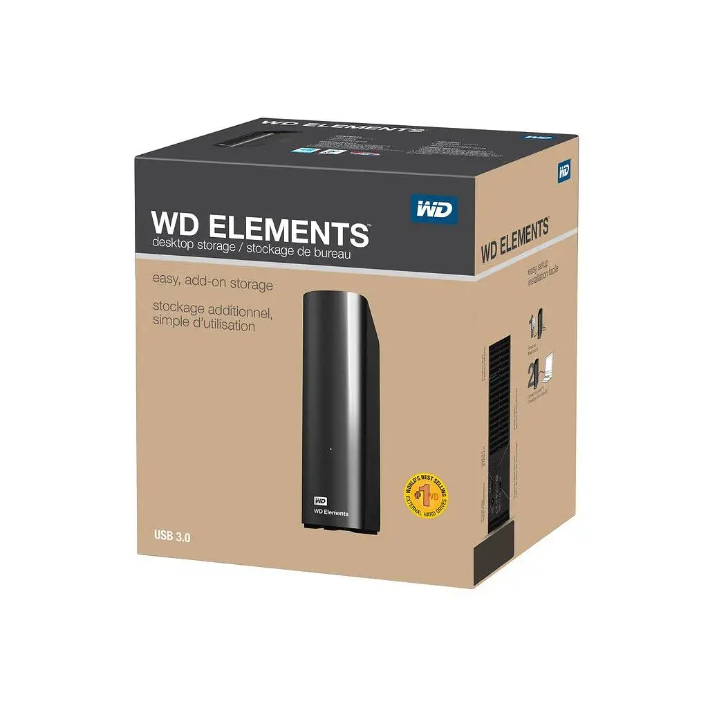 Зовнішній жорсткий диск 3.5" 14TB Elements Desktop WD (WDBWLG0140HBK-EESN) - фото 6