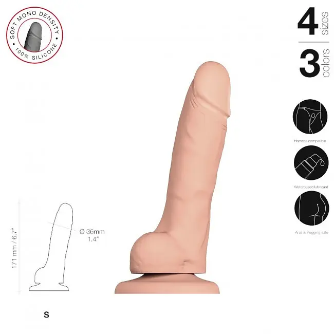 Фаллоимитатор Strap-On-Me Soft Realistic S 17.1 см телесный - фото 2