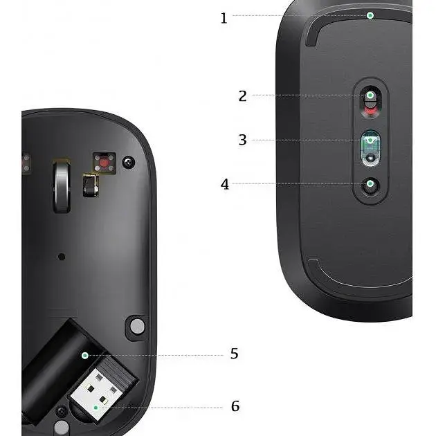 Миша бездротова UGREEN MU001 Portable Wireless Mouse (90372) чорна - фото 3