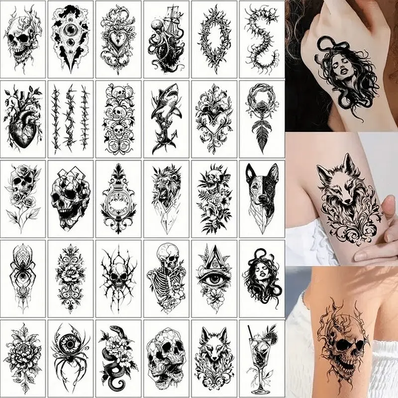 Набір дитячих тимчасових татуювань "Чорні міні №5" Fresh Tattoo black-tattoo-mini-set-5-T - фото 2