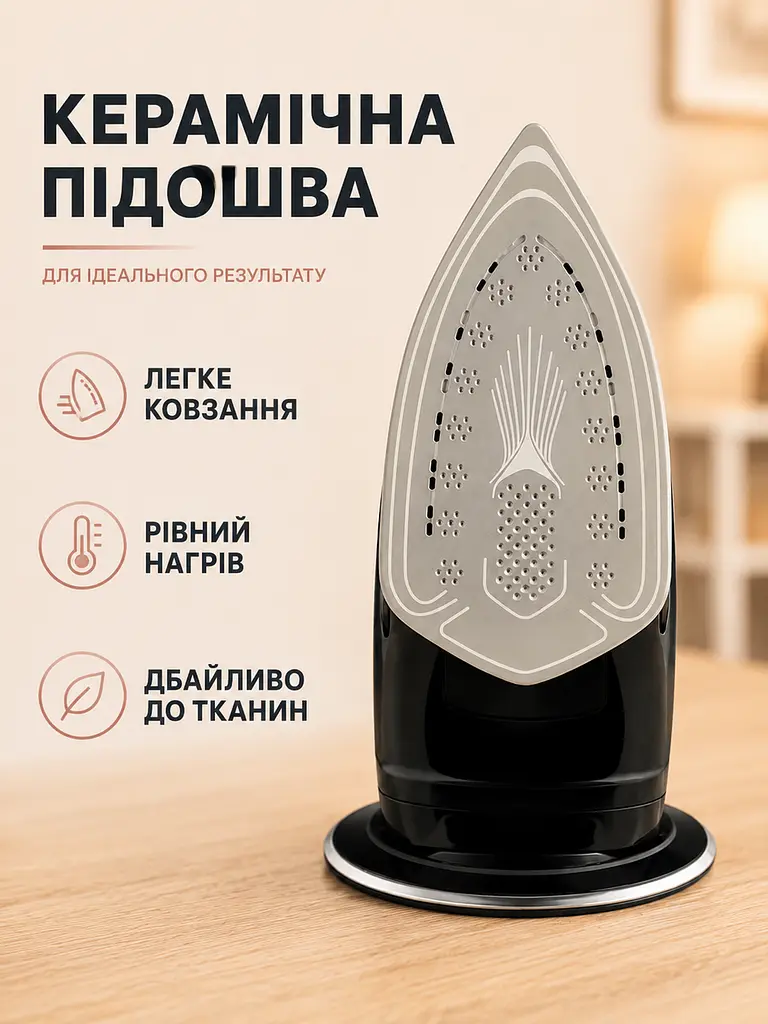 Праска бездротова парова 2400 Вт із керамічною підошвою, вертикальним відпарюванням і базою 350 мл, чорна з рожево-золотистими - фото 6