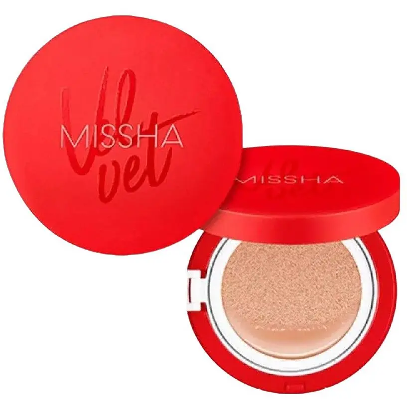 Тональный кушон для лица Missha Velvet Finish Cushion SPF 50+/PA+++ тон 21 (Light Beige) 15 мл - фото 3