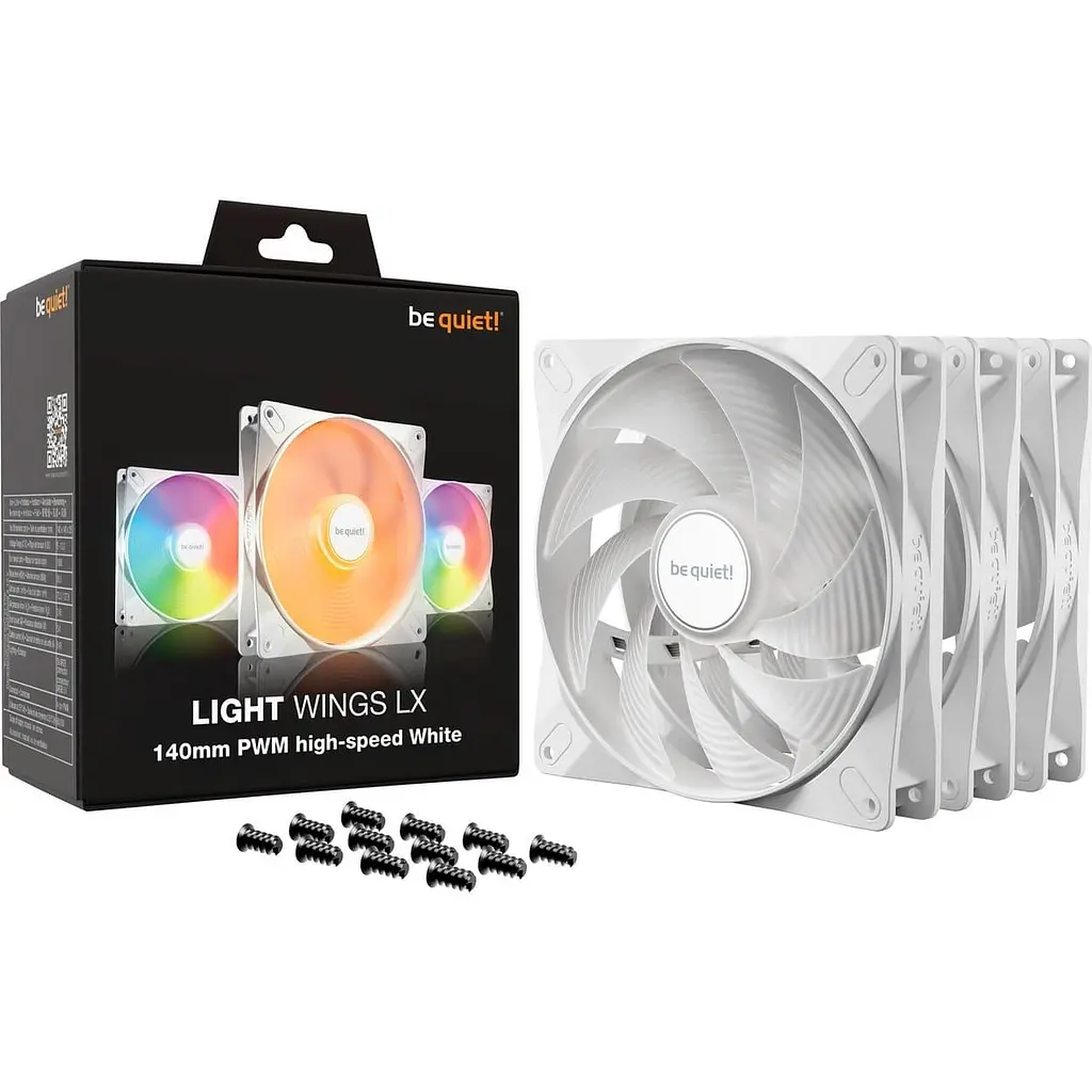 Комплект вентиляторів Be quiet! LIGHT WINGS LX 140mm PWM high-speed white 3 шт (BL131) - фото 4