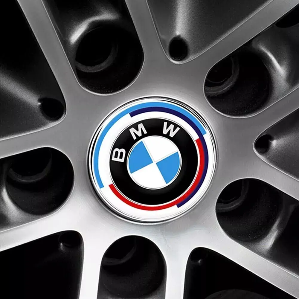 Ковпачки на титани BMW 56 / 53 мм Ювілейні 50 років Бело Сині 1 шт (6861092) - фото 4