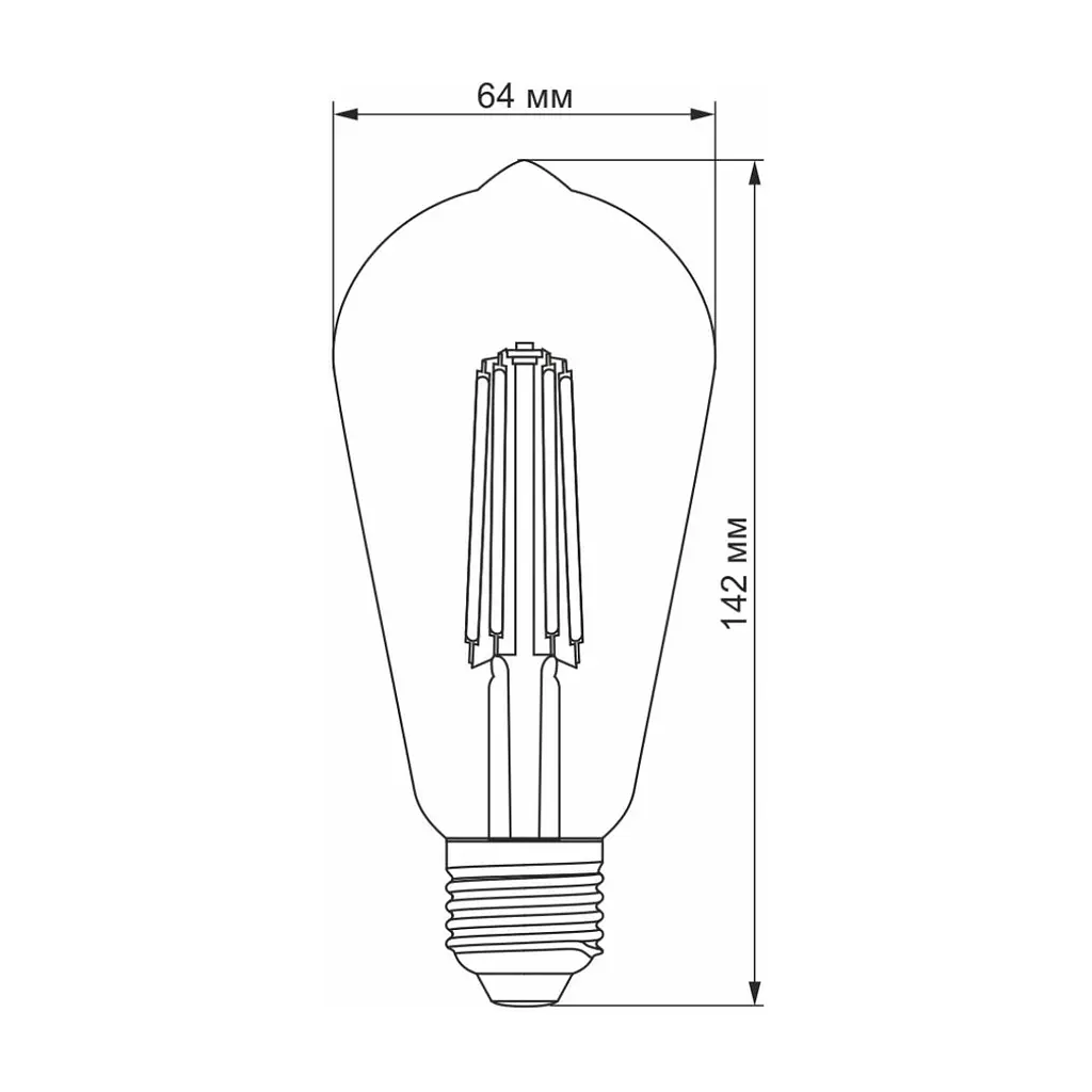 Лампочка Videx Filament ST64FD 6W E27 4100K 220V (VL-ST64FD-06274) - фото 3